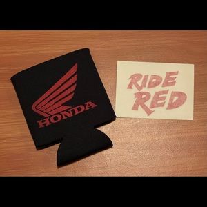 Honda Racing Coozie and Ride Red 3” Decal